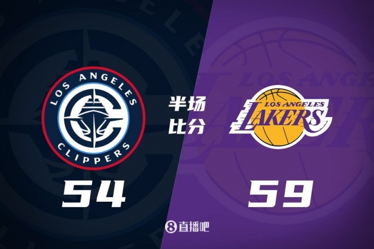 洛城德比！老詹高效砍17分 里夫斯傷退 哈登13+5 湖人半場領(lǐng)先5分